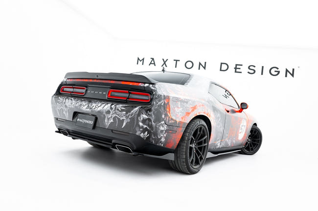 Maxton Central Rear Splitter For Dodge Challenger Rt Mk3 Facelift - Gloss Black