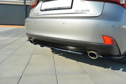 Maxton Central Rear Splitter Lexus Is Mk3 T (With Vertical Bars) - Gloss Black