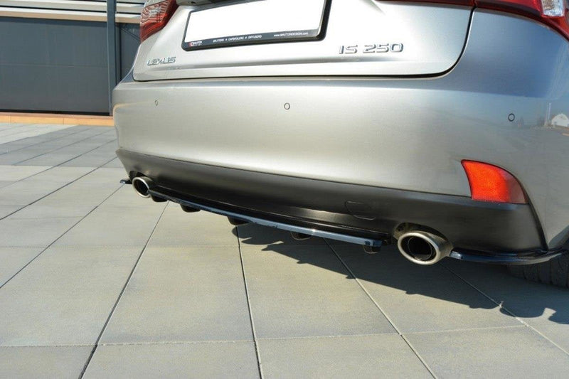 Maxton Central Rear Splitter Lexus Is Mk3 T (With Vertical Bars) - Gloss Black