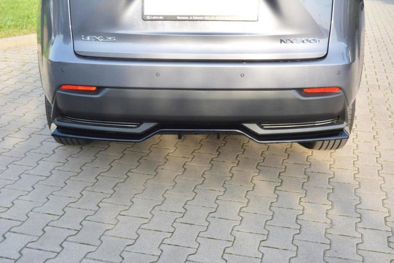 Maxton Central Rear Splitter Lexus Nx Mk1 H (With Vertical Bars) - Gloss Black