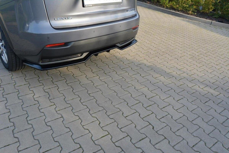 Maxton Central Rear Splitter Lexus Nx Mk1 H (With Vertical Bars) - Gloss Black