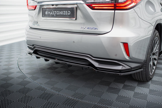 Maxton Central Rear Splitter Lexus Rx Mk4 H (With Vertical Bars) - Gloss Black