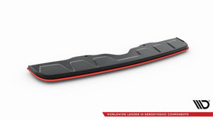 Maxton Central Rear Splitter V.2 Subaru Wrx Sti - RED + GLOSS BLACK