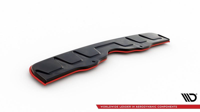 Maxton Central Rear Splitter V.2 Subaru Wrx Sti - RED + GLOSS BLACK