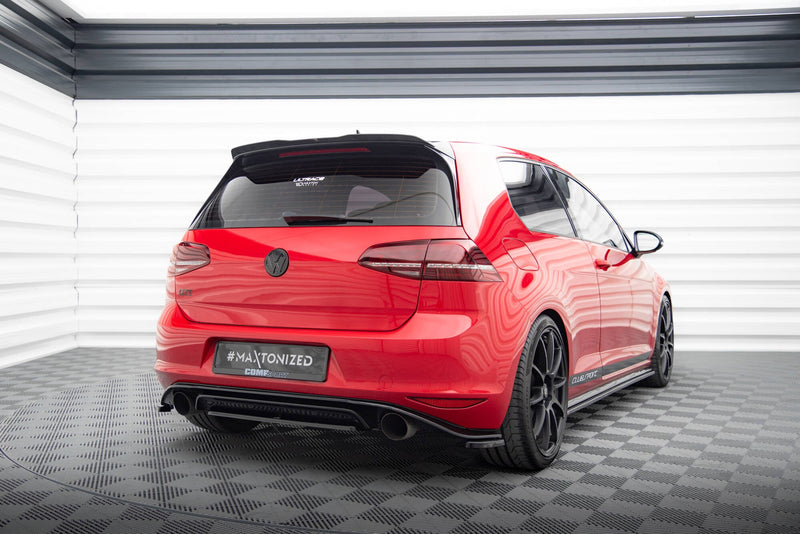 Maxton rear splitter til Volkswagen Golf Mk7 GTI Clubsport – blank sort – billede 1 af 3