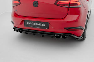 Maxton Central Rear Splitter VW Golf VIi R - Gloss Black
