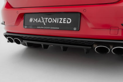 Maxton Central Rear Splitter VW Golf VIi R - Gloss Black