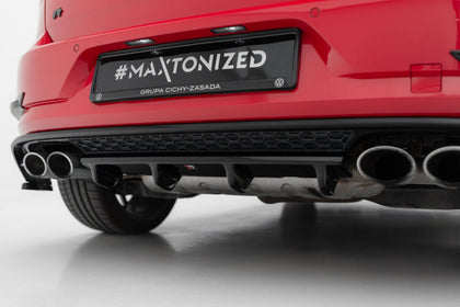 Maxton Central Rear Splitter VW Golf VIi R - Gloss Black