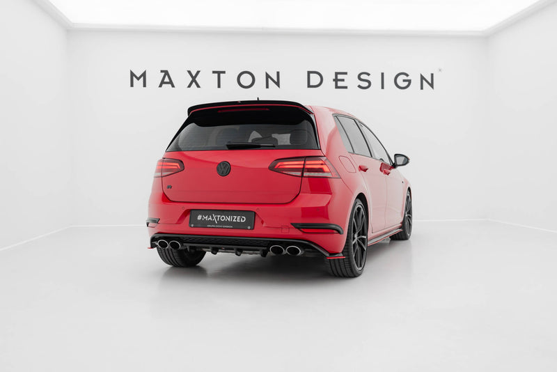 Maxton Central Rear Splitter VW Golf VIi R - Gloss Black