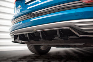 Maxton Central Rear Splitter (With Vertical Bars) Audi E-Tron - Gloss Black