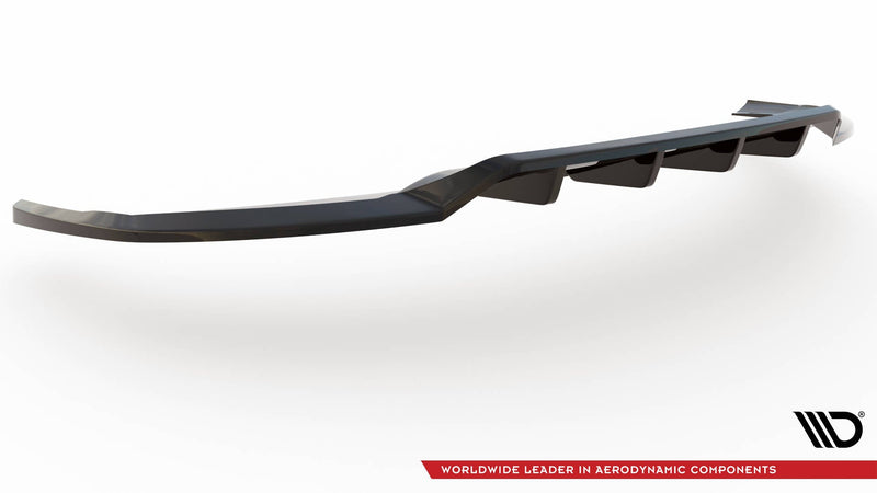 Maxton Central Rear Splitter (With Vertical Bars) Audi E-Tron - Gloss Black