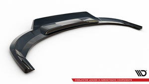 Maxton Central Rear Splitter (With Vertical Bars) Audi E-Tron - Gloss Black