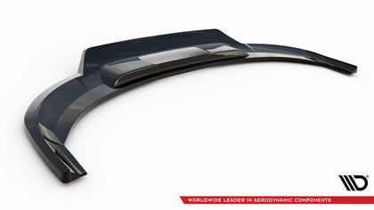 Maxton Central Rear Splitter (With Vertical Bars) Audi E-Tron - Gloss Black