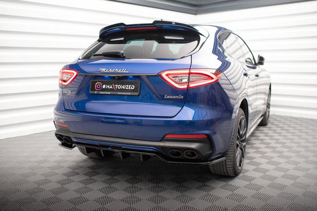 Maxton Central Rear Splitter (With Vertical Bars) Maserati Levante Gts Mk1 - Gloss Black