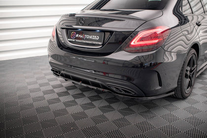 Maxton rear splitter til Mercedes-Benz C AMG-Line W205 Facelift – blank sort – billede 1 af 7
