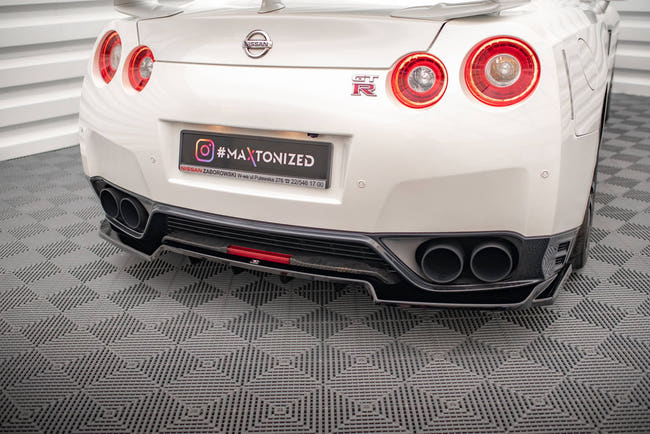 Maxton rear splitter til Nissan GTR R35 Facelift – blank sort – billede 1 af 6