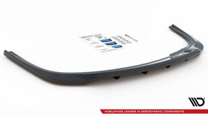 Maxton Central Rear Splitter (With Vertical Bars) Skoda Fabia Combi Mk3 - Gloss Black