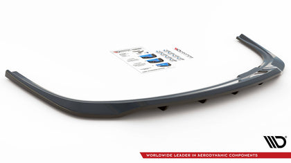Maxton Central Rear Splitter (With Vertical Bars) Skoda Fabia Combi Mk3 - Gloss Black