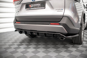 Maxton Central Rear Splitter (With Vertical Bars) Toyota Rav4 Mk5 - Gloss Black