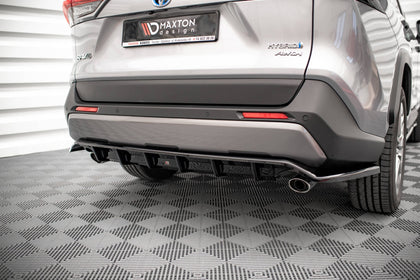 Maxton Central Rear Splitter (With Vertical Bars) Toyota Rav4 Mk5 - Gloss Black