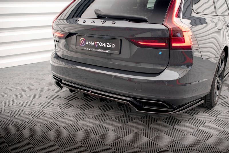 Maxton rear splitter til Volvo V90 / S90 R-Design Mk2 – blank sort – billede 2 af 6