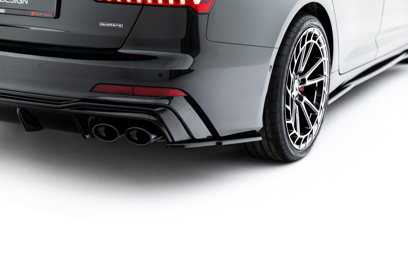 Maxton side splitters til Audi A6 S-Line / S6 C8 / C8 Facelift – blank sort – billede 4 af 6