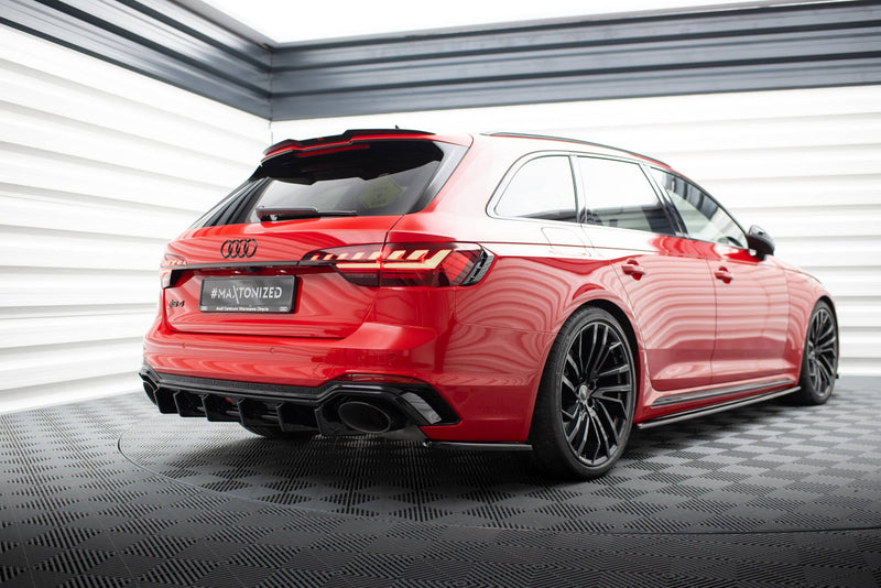 Maxton Rear Side Splitters Audi RS4 B9 Avant - Gloss Black