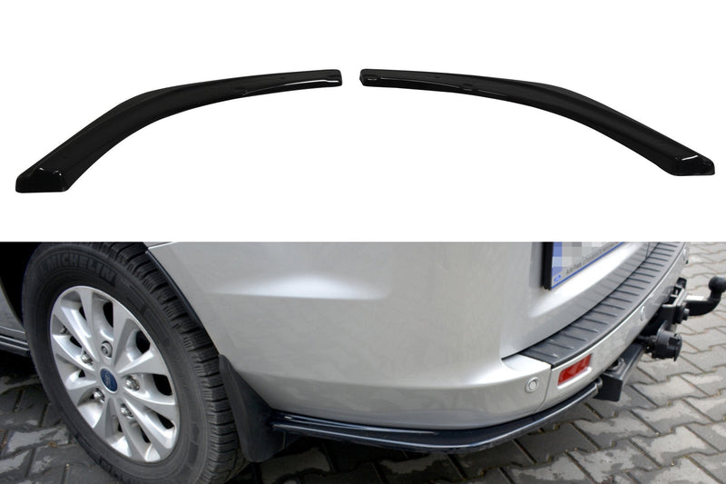 Maxton Rear Side Splitters Ford Transit Custom Mk1 Fl - Gloss Black