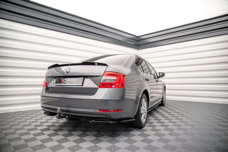 Maxton Rear Side Splitters Skoda Octavia Mk3 Facelift - Gloss Black