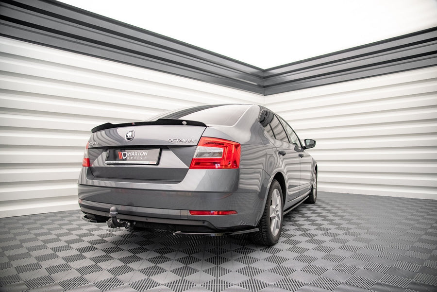 Maxton Rear Side Splitters Skoda Octavia Mk3 Facelift - Gloss Black