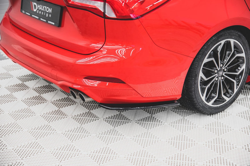 Maxton Rear Side Splitters For V.1 Ford Focus St-Line Estate Mk4 - Gloss Black