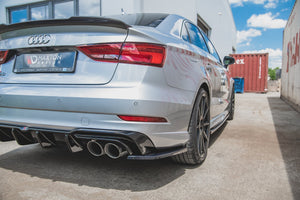 Maxton side splitters til Audi S3 Sedan 8V Facelift – blank sort – billede 2 af 7