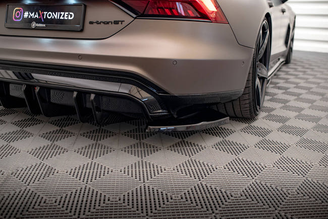 Maxton Rear Side Splitters V.2 Audi E-Tron Gt / RS Gt Mk1 - Gloss Black