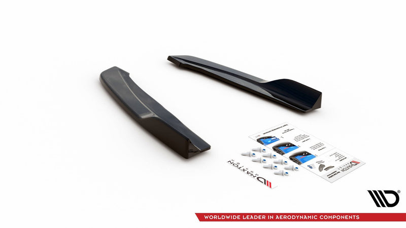 Maxton Rear Side Splitters For V.2 Ford Focus St-Line Estate Mk4 - Gloss Black