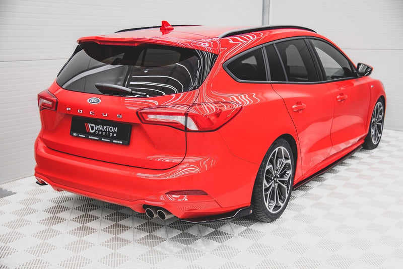 Maxton Rear Side Splitters For V.2 Ford Focus St-Line Estate Mk4 - Gloss Black