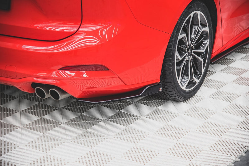 Maxton Rear Side Splitters For V.2 Ford Focus St-Line Estate Mk4 - Gloss Black