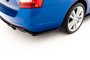 Maxton side splitters til Skoda Octavia RS Mk3/Mk3 Facelift Hatchback/Kombi – blank sort – billede 1 af 4