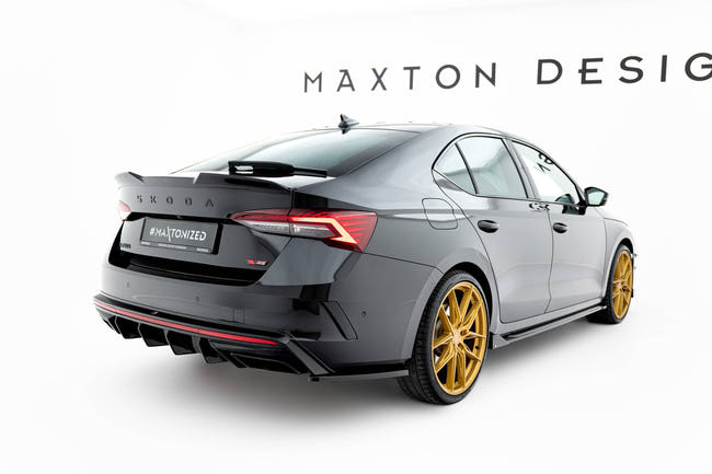 Maxton side splitters til Skoda Octavia RS Liftback / Combi Mk4 Facelift – blank sort – billede 1 af 5