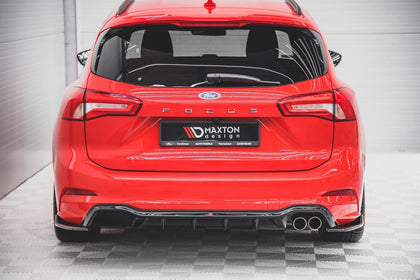 Maxton Rear Side Splitters For V.4 Ford Focus St-Line Estate Mk4 - Gloss Black