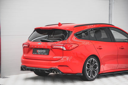 Maxton Rear Side Splitters For V.4 Ford Focus St-Line Estate Mk4 - Gloss Black