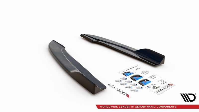 Maxton Rear Side Splitters For V.4 Ford Focus St-Line Estate Mk4 - Gloss Black