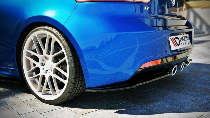 Maxton Rear Side Splitters VW Golf VI R - Gloss Black