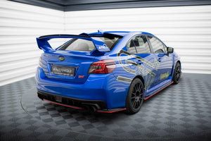 Maxton Rear Side Splitters V.2 Subaru Wrx Sti - Gloss Black + Red