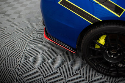 Maxton Rear Side Splitters V.2 Subaru Wrx Sti - Gloss Black + Red