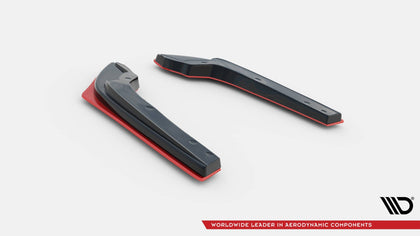 Maxton Rear Side Splitters V.2 Subaru Wrx Sti - Gloss Black + Red