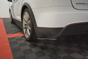 Maxton Rear Side Splitters V.2 Tesla Model X  - Gloss Black