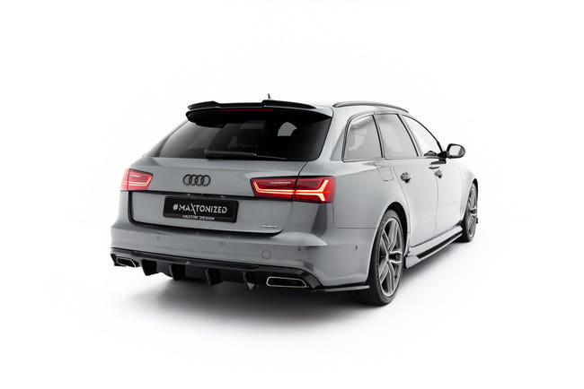 Maxton Spoiler Cap Audi A6 C7 S-Line/ S6 C7 Avant Preface And Facelift - Gloss Black