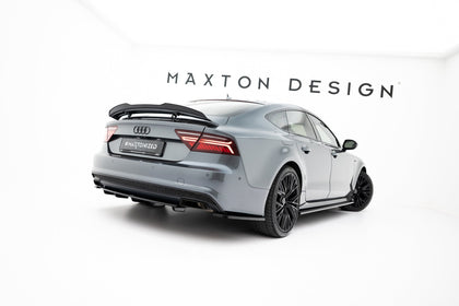 Maxton Spoiler Extension Audi A7 S-Line (Facelift) - Gloss Black