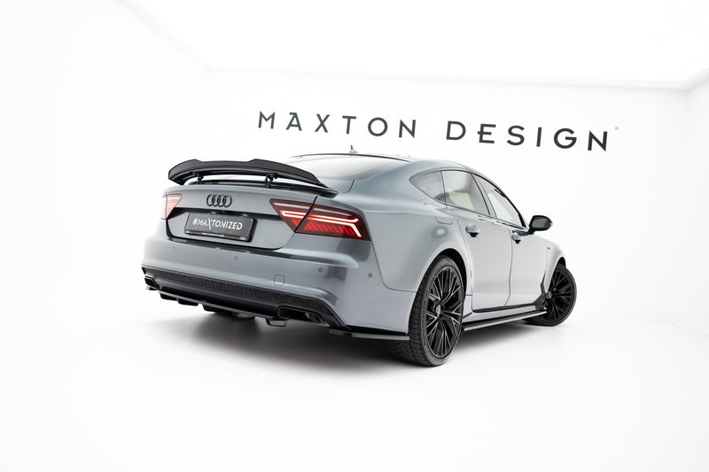 Maxton Spoiler Extension Audi A7 S-Line (Facelift) - Gloss Black