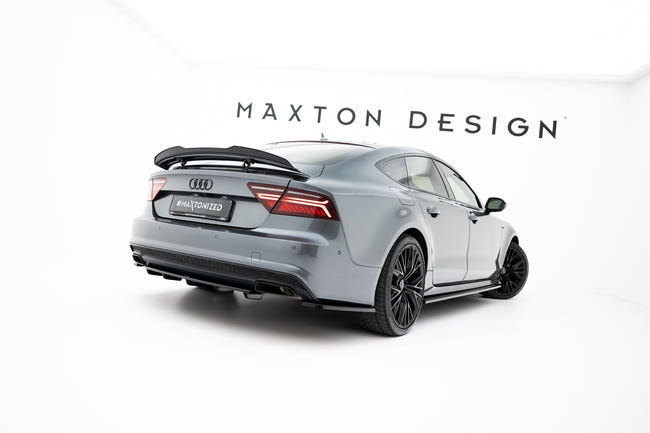 Maxton Spoiler Extension Audi A7 S-Line (Facelift) - Gloss Black